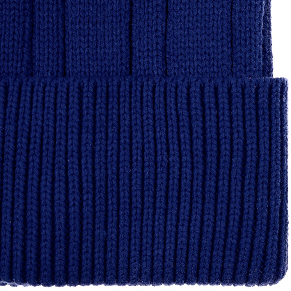 Шапка Knit Beat, темно-синяя с логотипом СПб - фото № 3