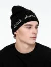 Шапка с вышивкой Drunk, черная с логотипом СПб - фото № 2