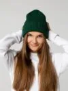 Шапка Tommi, зеленая с логотипом СПб - фото № 4