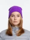 Шапка Urban Flow, ярко-фиолетовая с логотипом СПб - фото № 4