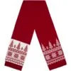 Шарф Elnik, красный с молочно-белым с логотипом СПб - фото № 2