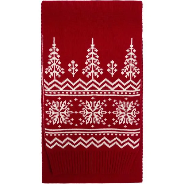 Шарф Elnik, красный с молочно-белым с логотипом СПб - фото № 1