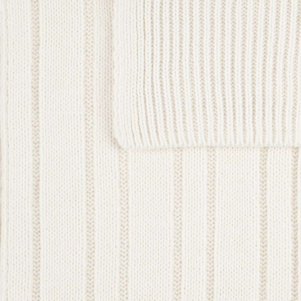 Шарф Knit Beat, белый (молочный) с логотипом СПб - фото № 4