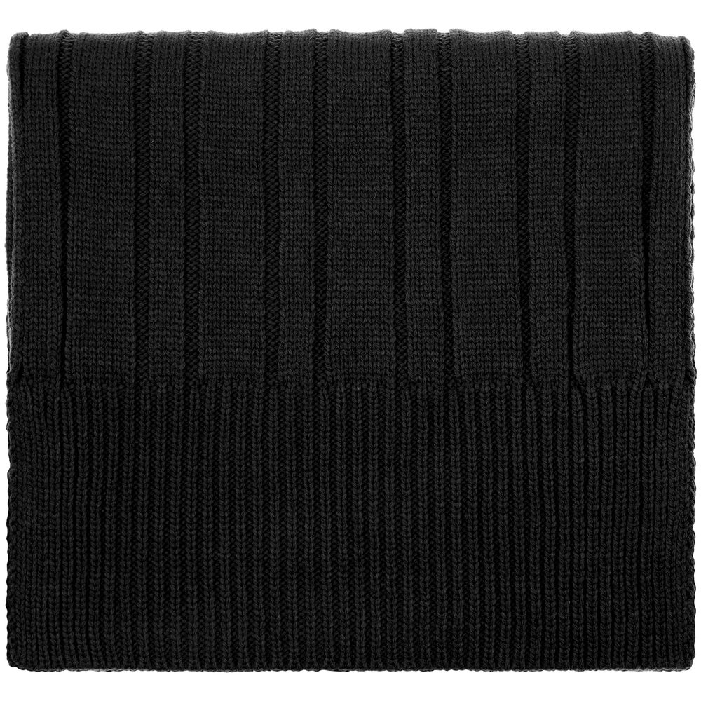 Шарф Knit Beat, черный с логотипом СПб - фото № 2