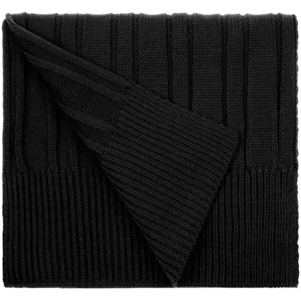 Шарф Knit Beat, черный с логотипом СПб - фото № 1