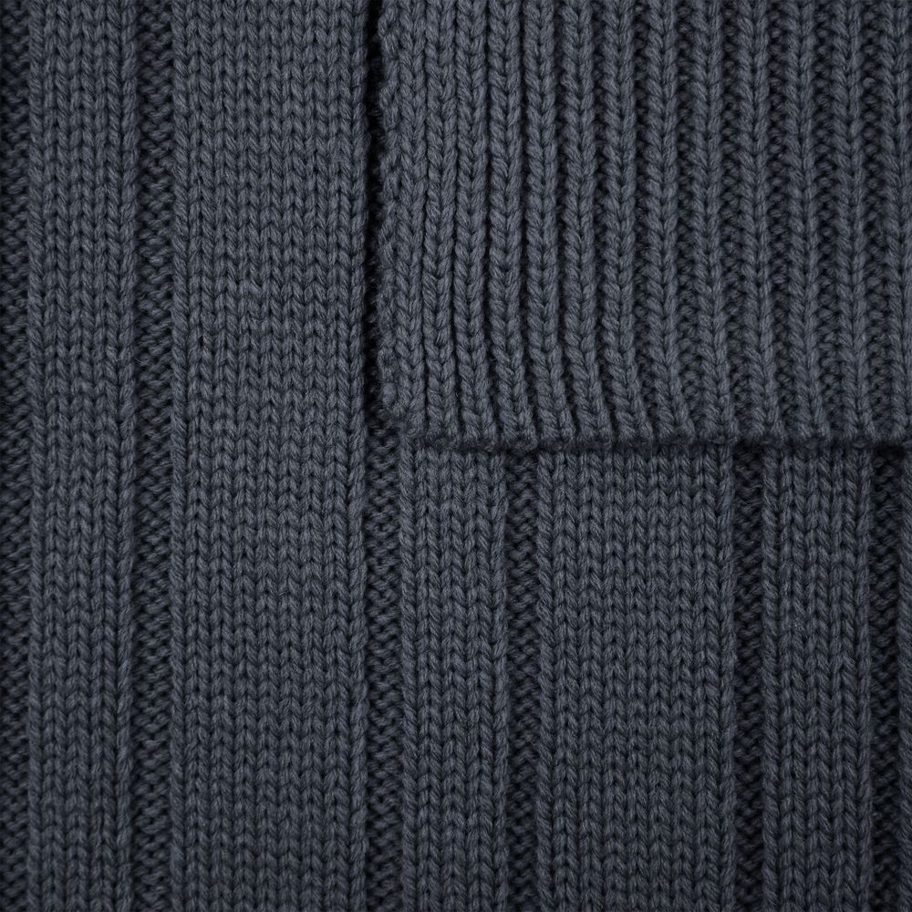Шарф Knit Beat, темно-серый с логотипом СПб - фото № 3