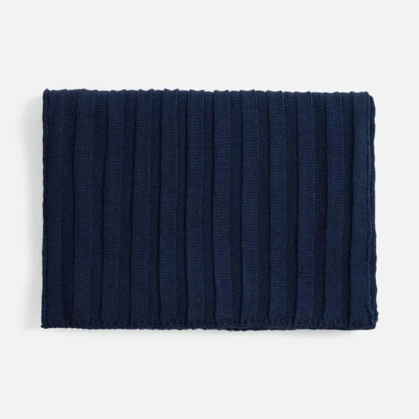 Шарф Metelitsa, темно-синий (сапфир) с логотипом СПб - фото № 1