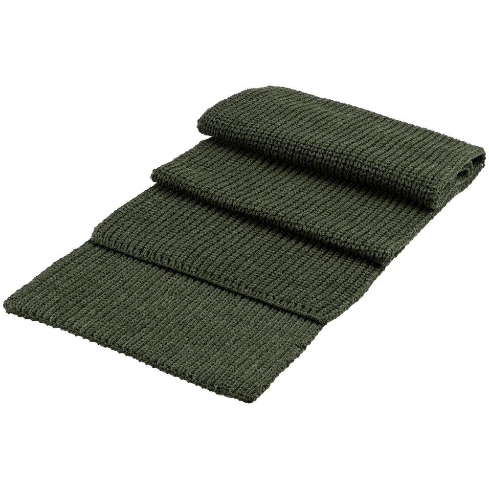 Шарф Nordkyn, зеленый (оливковый) с логотипом СПб - фото № 2