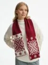 Шарф Wintertude M, красный с белым с логотипом СПб - фото № 5
