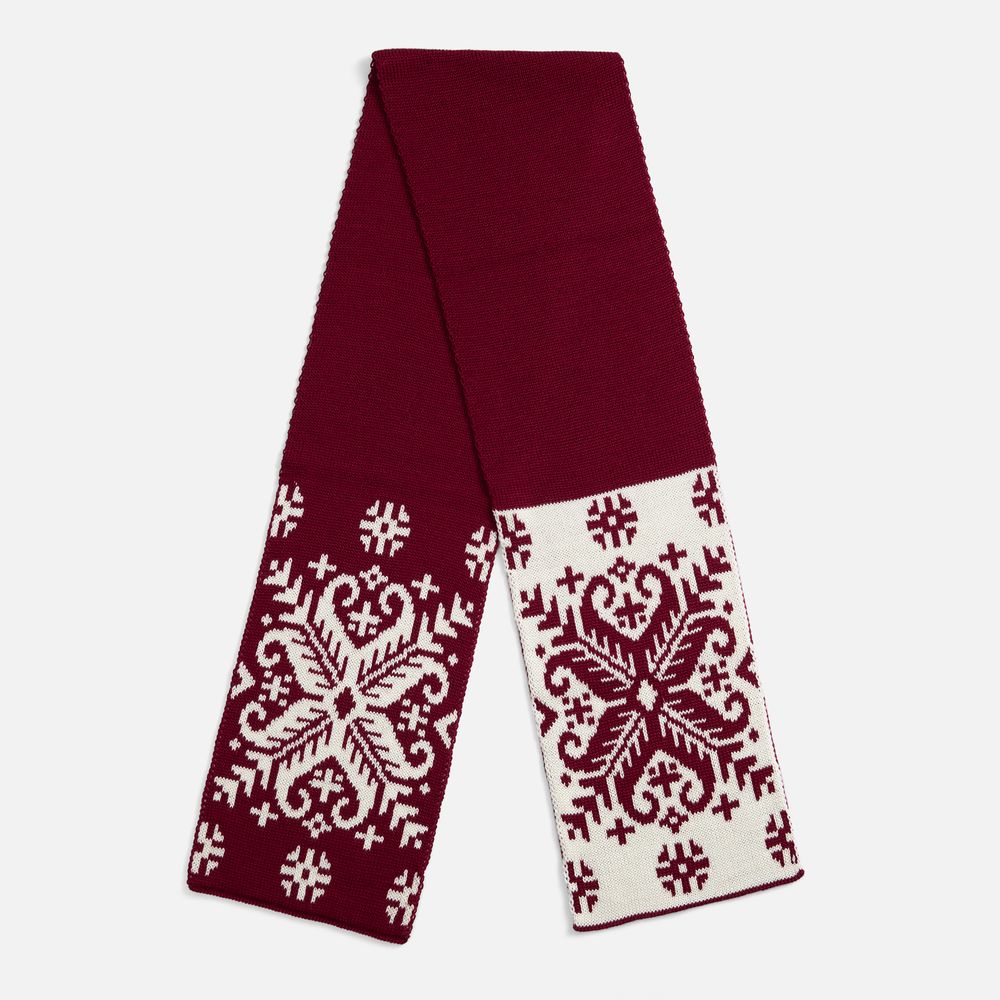 Шарф Wintertude M, красный с белым с логотипом СПб - фото № 1