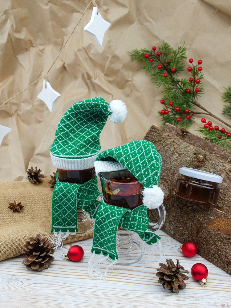 Шарфик на игрушку Dress Cup, зеленый с логотипом СПб - фото № 3