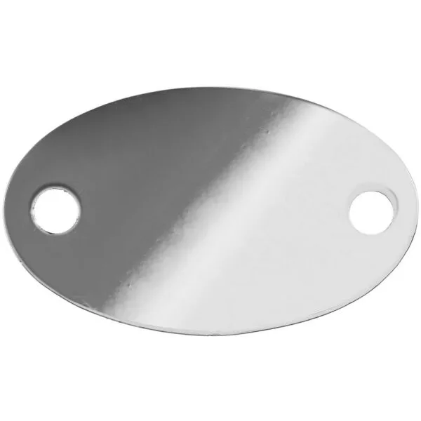 Шильдик металлический Alfa Oval, серебристый (хром) с логотипом СПб - фото № 1