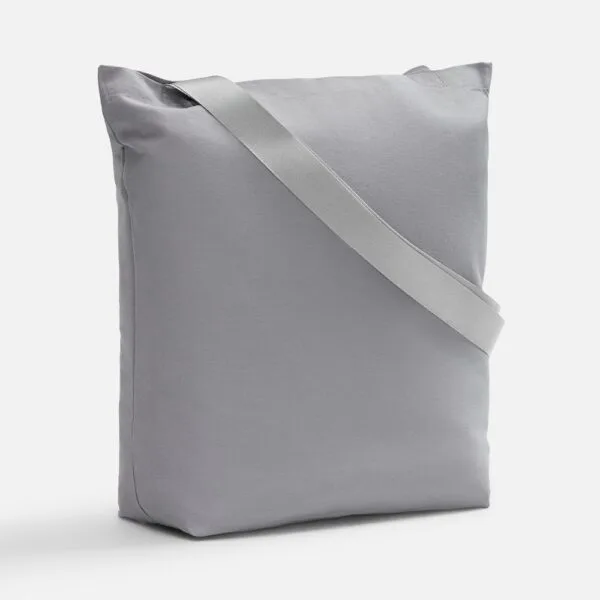 Шопер B5, серый с широкими серыми ручками с логотипом СПб - фото № 1