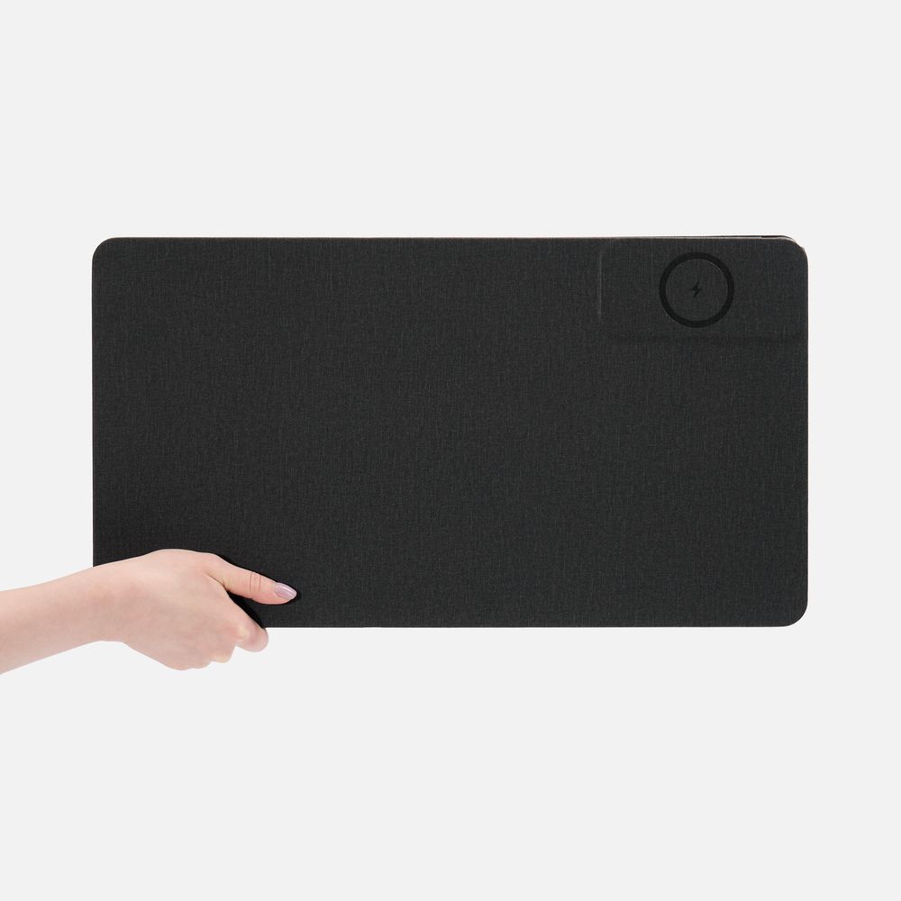 Складной стол для ноутбука с беспроводной зарядкой Kickstand Table, серый с логотипом СПб - фото № 6