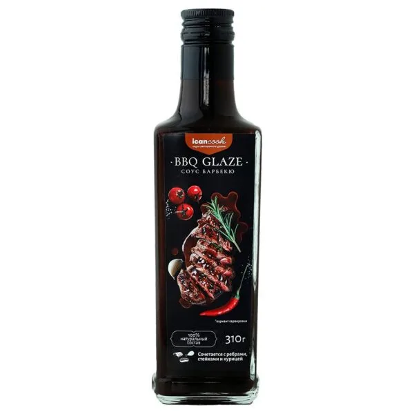 Соус Icancook в бутылке, барбекю глейз с логотипом СПб - фото № 1