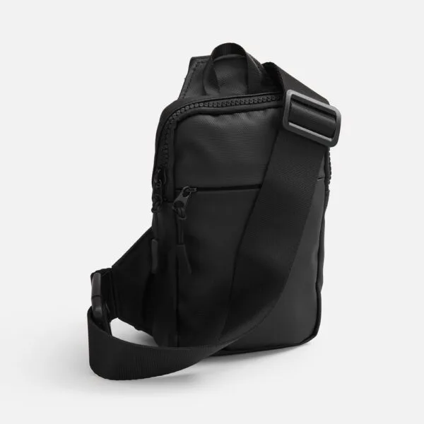 Спортивная кросс-боди сумка UrbanHike, черная с логотипом СПб - фото № 1