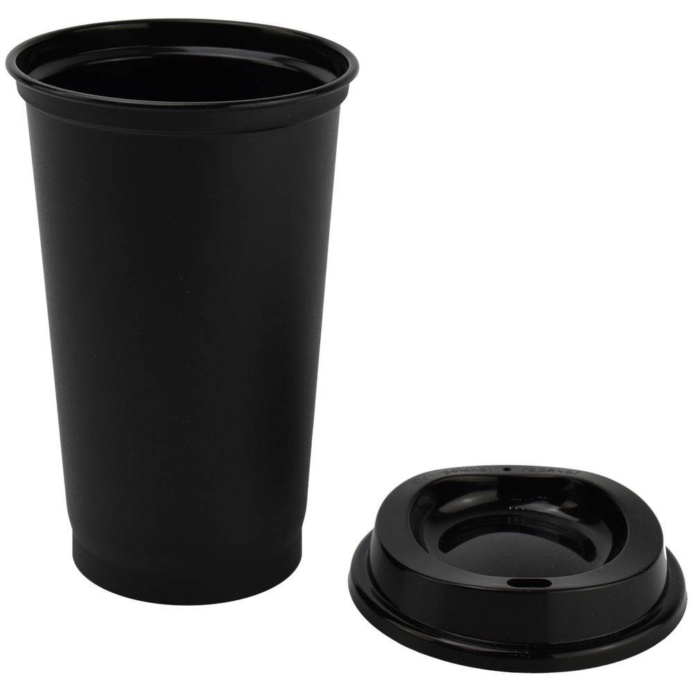 Стакан с крышкой Color Cap Black, черный с логотипом СПб - фото № 2