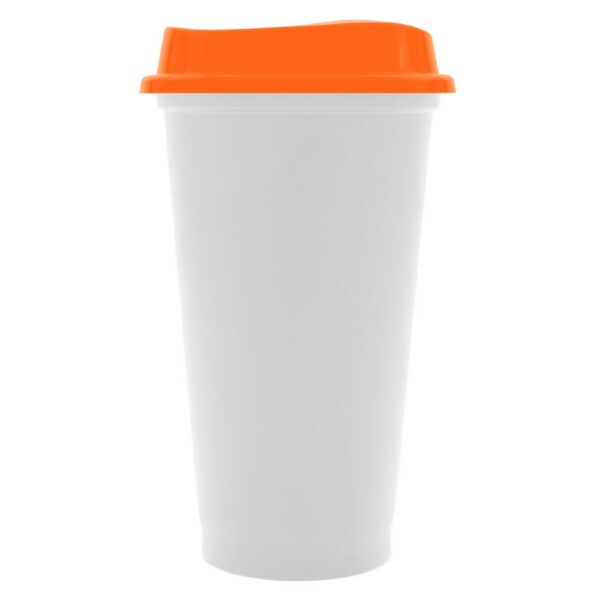Стакан с крышкой Color Cap White, белый с оранжевым с логотипом СПб - фото № 1