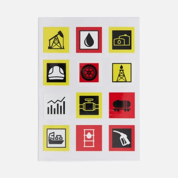 Стикерпак UV-DTF Industry, нефть с логотипом СПб - фото № 1