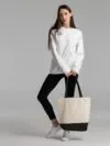 Сумка для покупок на молнии Shopaholic Zip, неокрашенная с черным с логотипом СПб - фото № 6