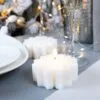 Свеча Snowflame 2, белая, 8 см с логотипом СПб - фото № 1