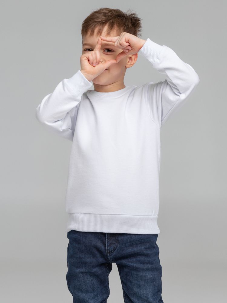 Свитшот детский Toima Kids 2.0, белый с логотипом СПб - фото № 5
