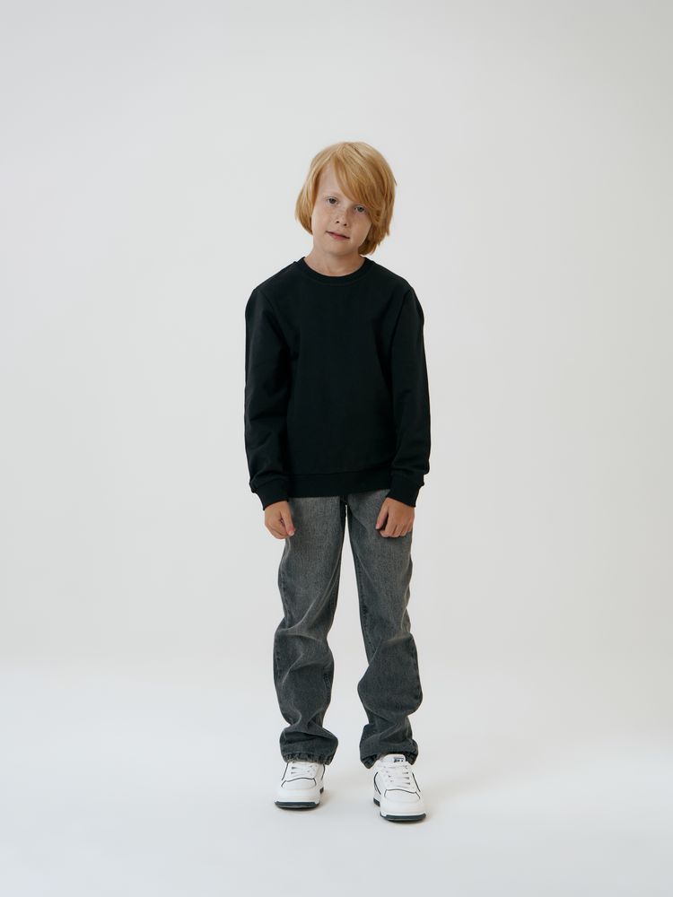 Свитшот детский Toima Kids 2.0, черный с логотипом СПб - фото № 5