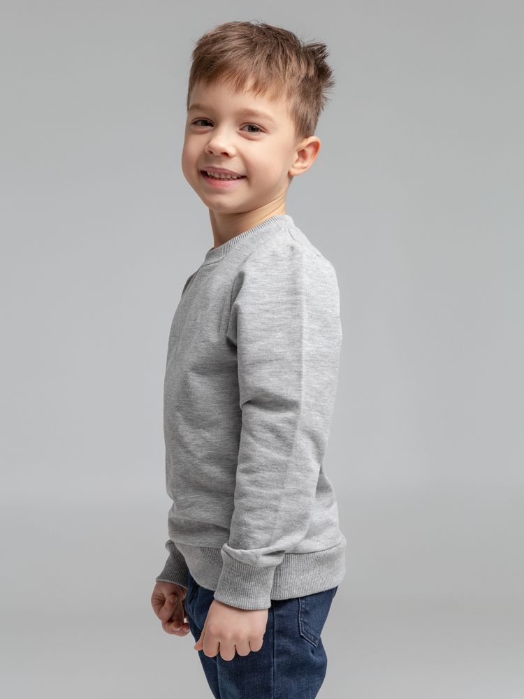 Свитшот детский Toima Kids 2.0, серый меланж с логотипом СПб - фото № 6