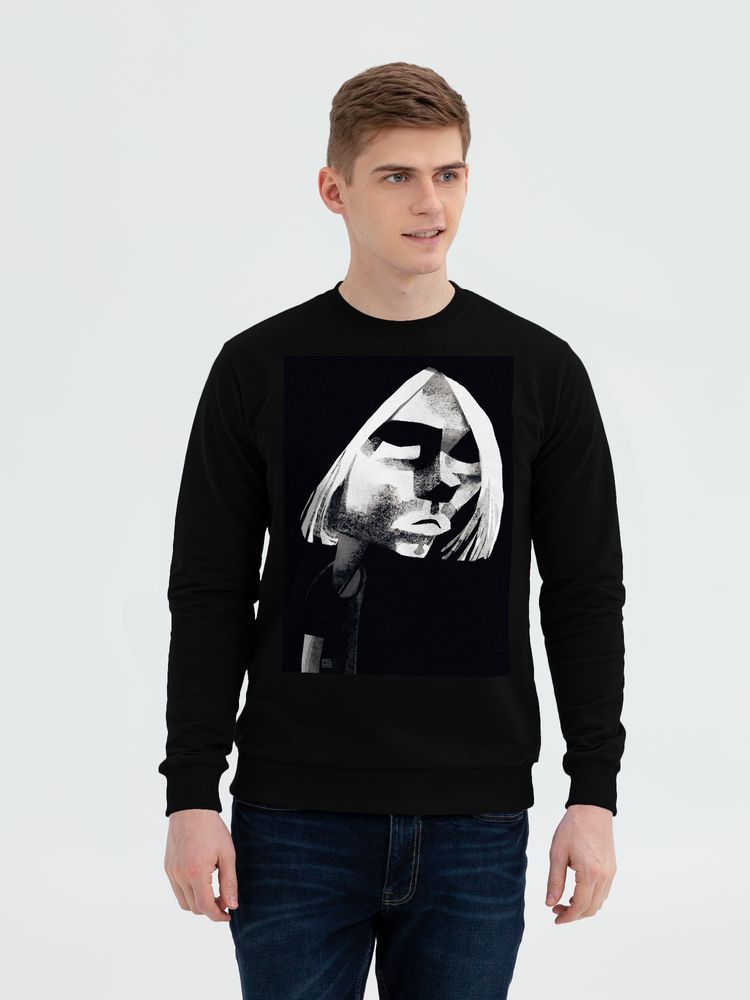 Свитшот «Меламед. Kurt Cobain», черный с логотипом СПб - фото № 1