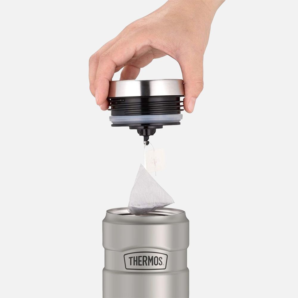 Термокружка King 470, серебристая (стальная) с логотипом СПб - фото № 6
