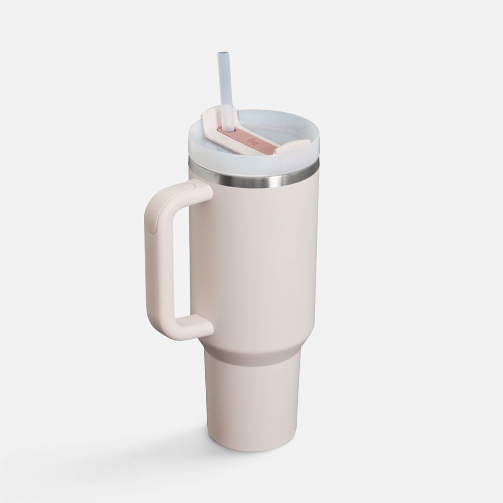 Термокружка Quencher H2.0 1180 с трубочкой, розовая с логотипом СПб - фото № 2