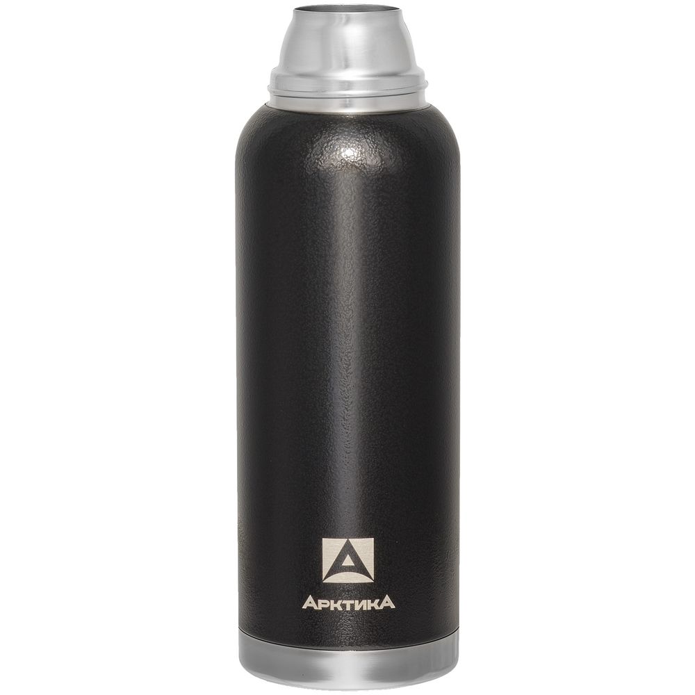 Термос «Арктика Hammerite 1200», черный с логотипом СПб - фото № 2