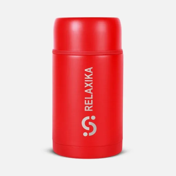 Термос для еды Relaxika 1000, красный с логотипом СПб - фото № 1