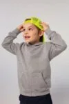 Толстовка детская Stone Kids, серый меланж с логотипом СПб - фото № 5