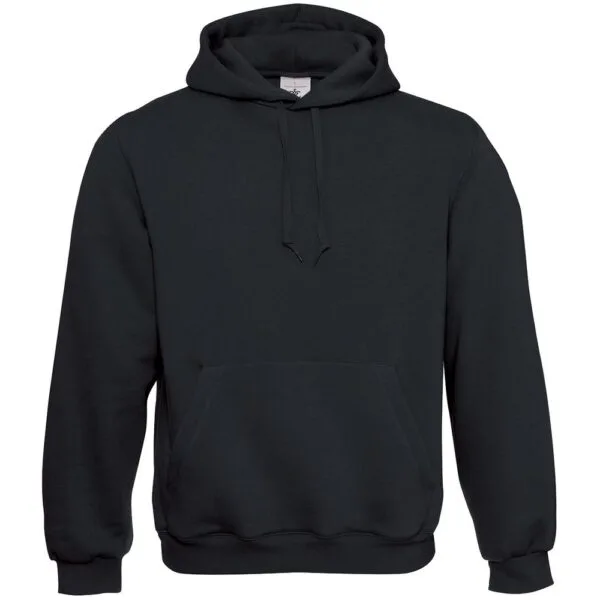 Толстовка Hooded, черная с логотипом СПб - фото № 1