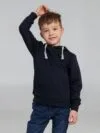 Толстовка с капюшоном детская Kirenga Kids, темно-синяя с логотипом СПб - фото № 6