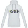 Толстовка с капюшоном «Новый GOD», белая с логотипом СПб - фото № 3