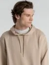 Толстовка с капюшоном унисекс Hoodie, бежевая с логотипом СПб - фото № 6