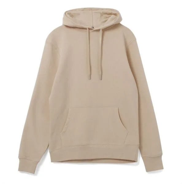 Толстовка с капюшоном унисекс Hoodie, бежевая с логотипом СПб - фото № 1