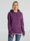 Толстовка с капюшоном унисекс Hoodie, фиолетовый меланж с логотипом СПб - фото № 6