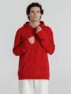 Толстовка с капюшоном унисекс Hoodie, красная с логотипом СПб - фото № 6