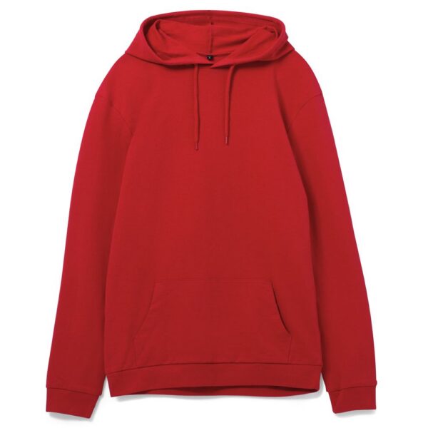Толстовка с капюшоном унисекс Hoodie, красная с логотипом СПб - фото № 1