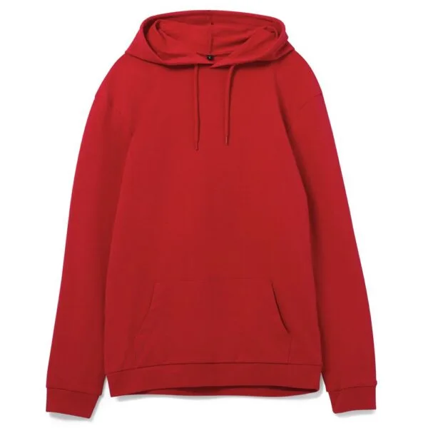 Толстовка с капюшоном унисекс Hoodie, красная с логотипом СПб - фото № 1