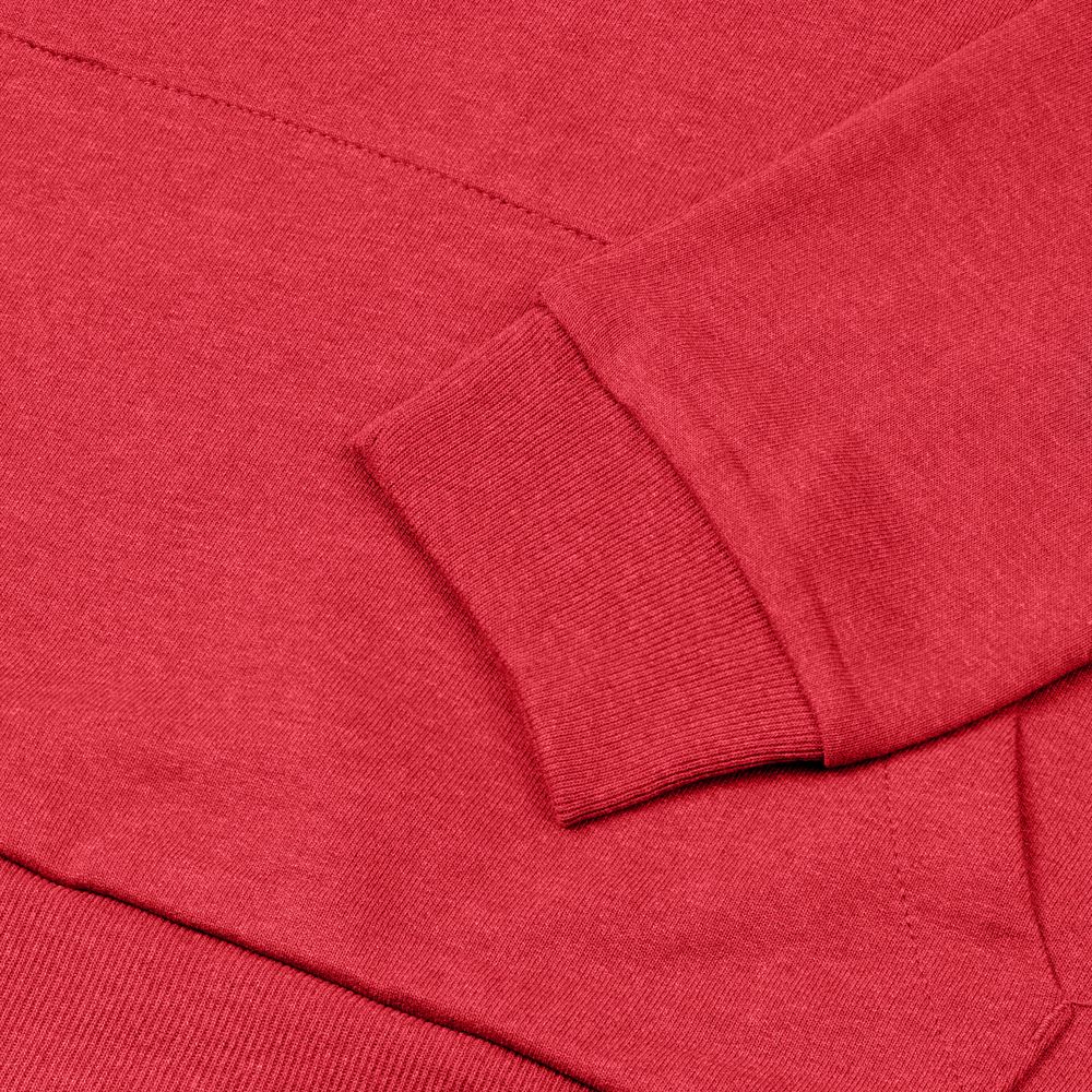 Толстовка с капюшоном унисекс Hoodie, красный меланж с логотипом СПб - фото № 4