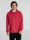 Толстовка с капюшоном унисекс Hoodie, красный меланж с логотипом СПб - фото № 6