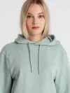 Толстовка с капюшоном унисекс Hoodie, серо-зеленая с логотипом СПб - фото № 6