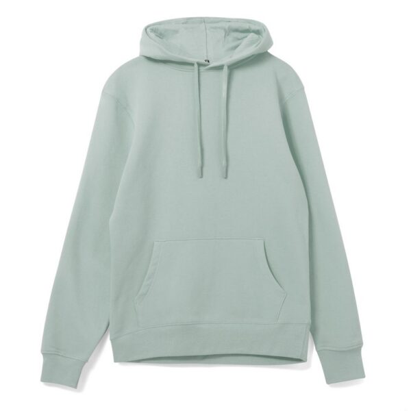 Толстовка с капюшоном унисекс Hoodie, серо-зеленая с логотипом СПб - фото № 1