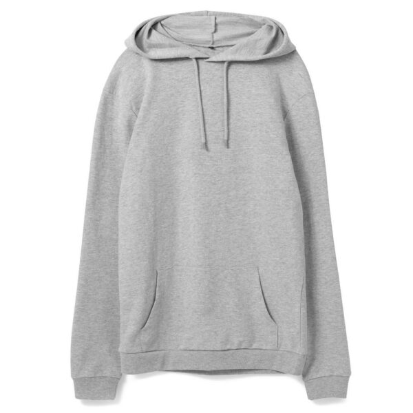 Толстовка с капюшоном унисекс Hoodie, серый меланж с логотипом СПб - фото № 1