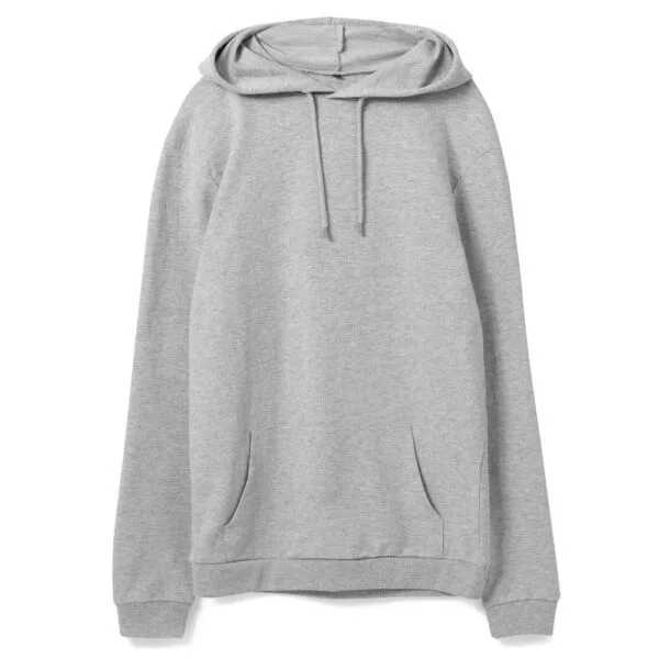 Толстовка с капюшоном унисекс Hoodie, серый меланж с логотипом СПб - фото № 1