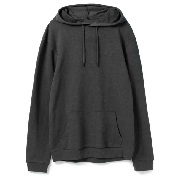 Толстовка с капюшоном унисекс Hoodie, серый меланж (антрацит) с логотипом СПб - фото № 1